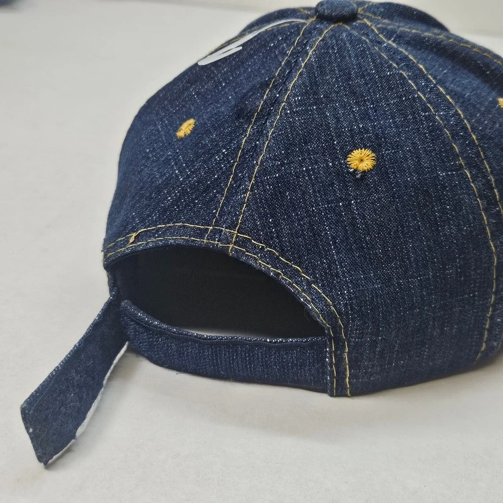 Denim Cowboys Baseball Cap Embroidered Logo Adjustable Strap Distressed One Size
